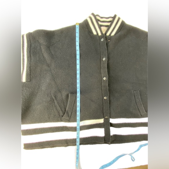 Free People Pep Rally Stripe Poncho Sweater Jacket - Picture 6 of 12